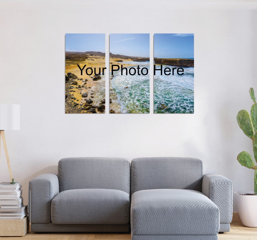 3 panels canvas print of Aruba Beach.