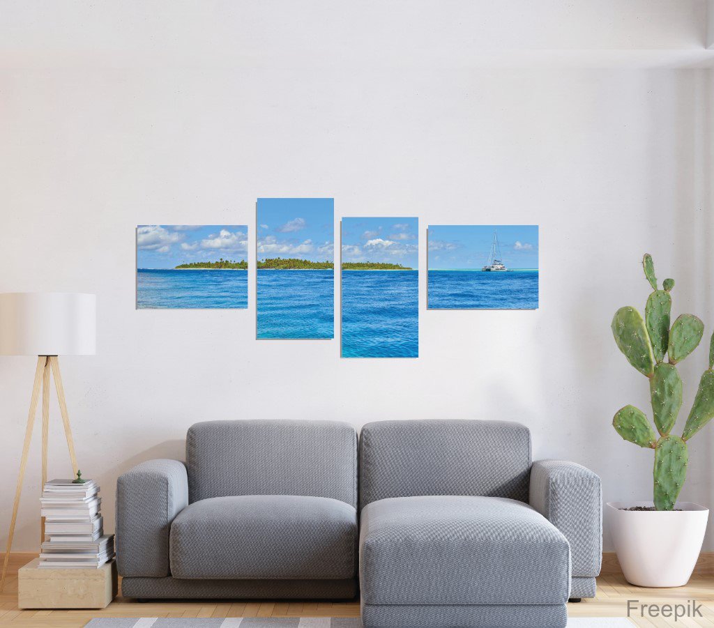 Multi-Panel Canvas 4 Cross, sea picture in the living room