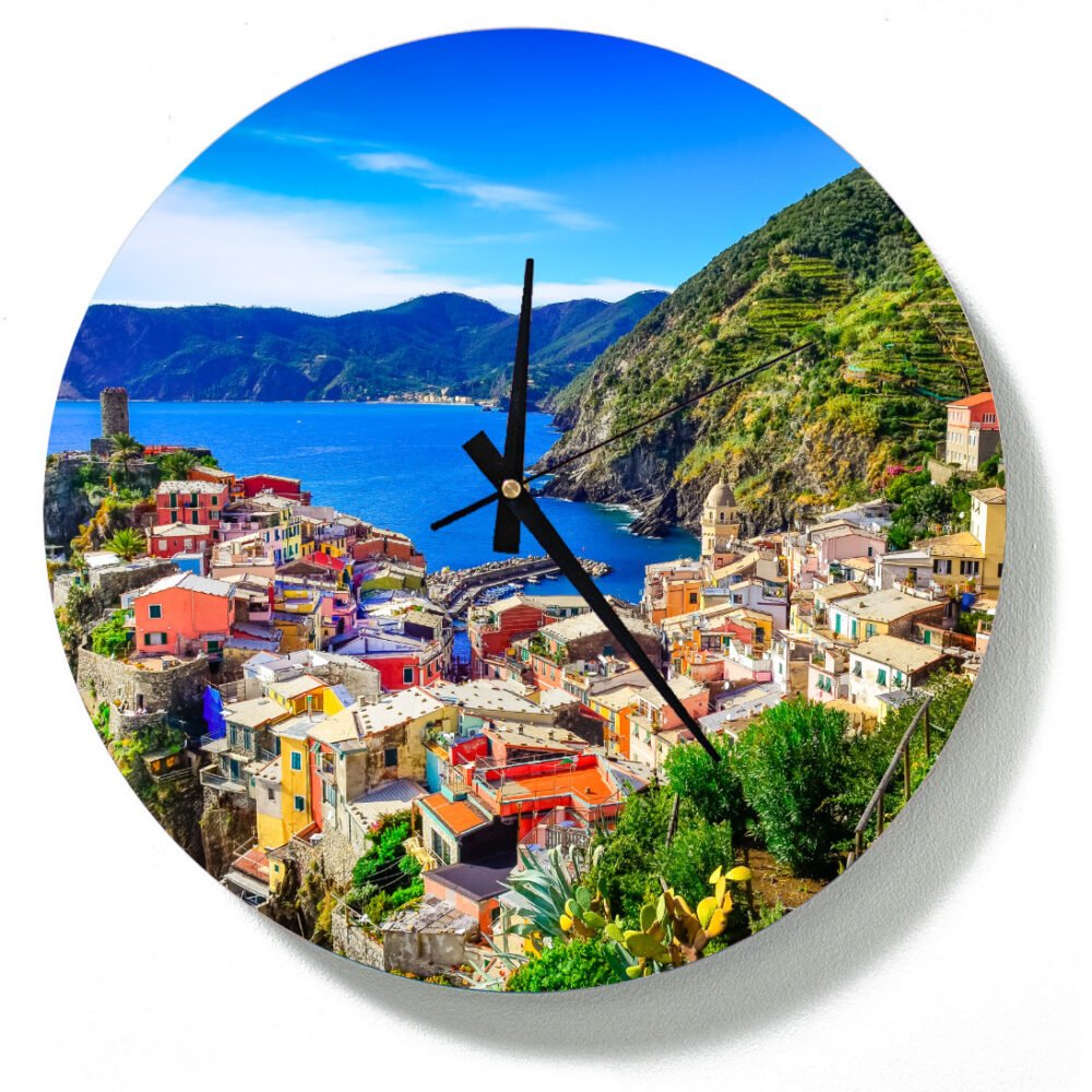 acrylic clock of Cinque terre