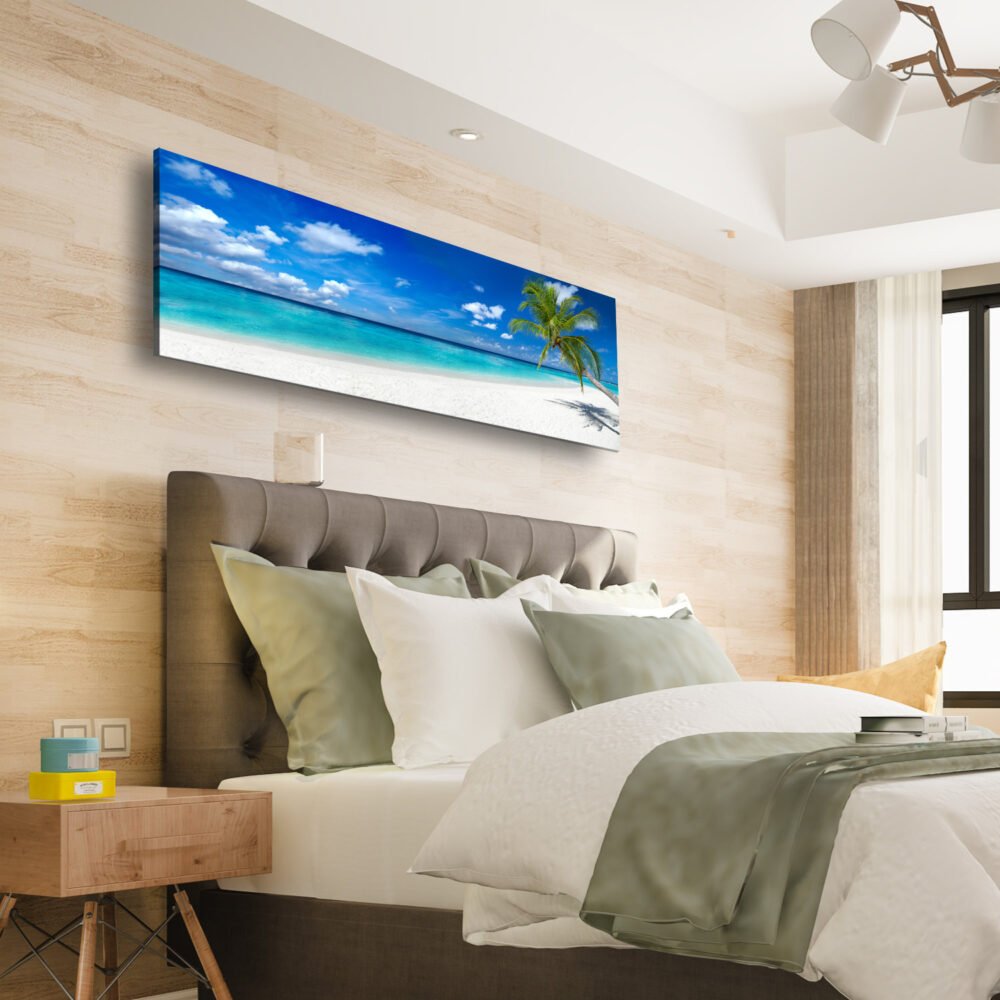 coco beach canvas in bedroom