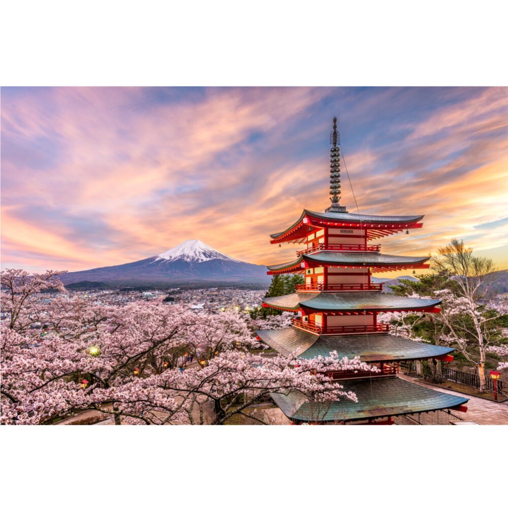 Photo of Mount Fuji in spring